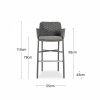 Sidney Bar Stool, Grey Textilene Weave