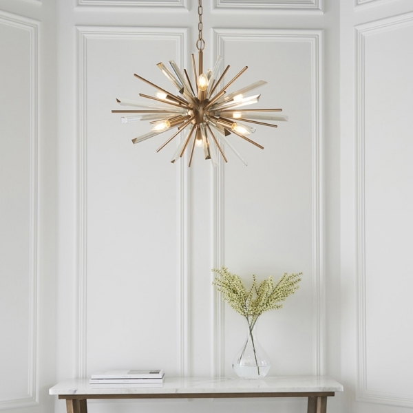Sinead Pendant Light, Glass Shards & Brass