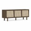 Soller Large TV Stand, Walnut Effect & Cane