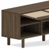 Soller Large TV Stand, Walnut Effect & Cane