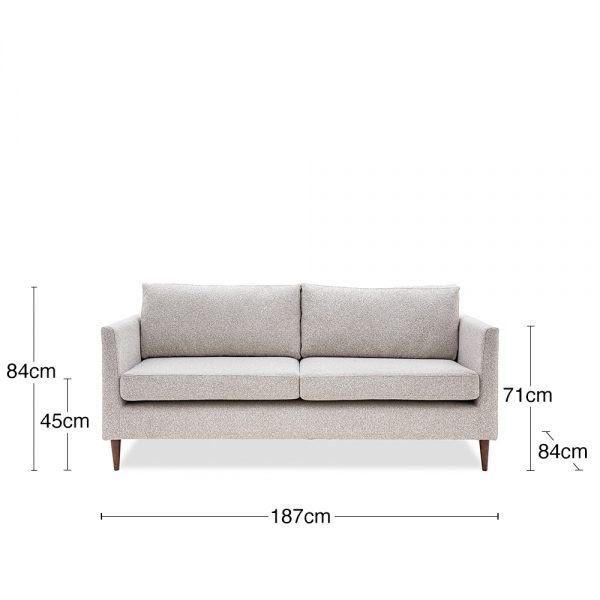 Sylvie 3 Seater Sofa, Soft Grey