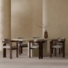 Toulouse & Hallie 6 Chair Dining Set, Travertine & Speckled Stone Sustainable Boucle