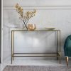 Tovia Console Table, Glass & Bronze