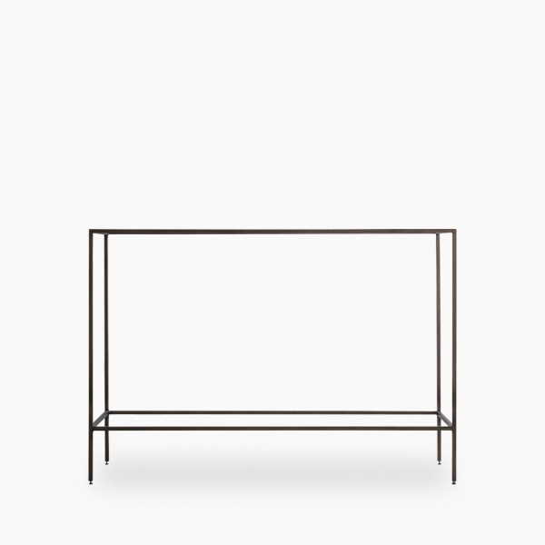 Tovia Console Table, Glass & Bronze