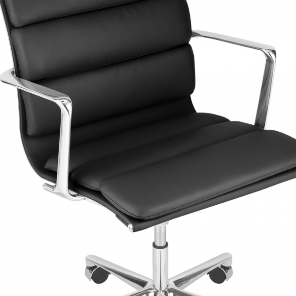 Urma Low Back Office Chair, Black & Chrome
