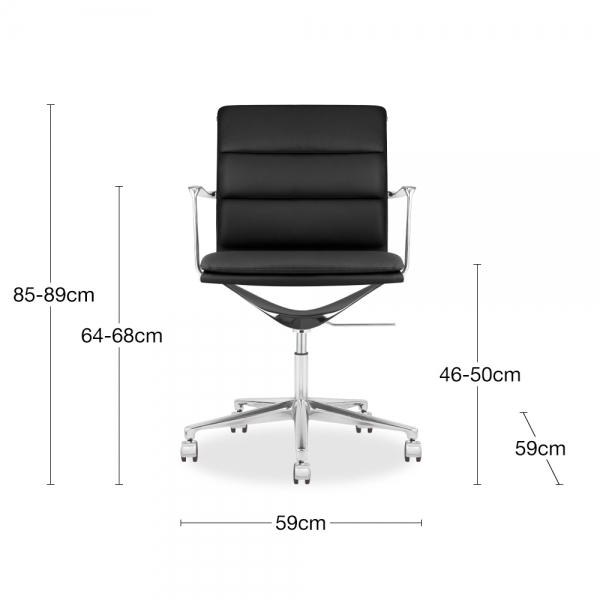 Urma Low Back Office Chair, Black & Chrome
