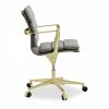 Urma Low Back Office Chair, Grey & Brass
