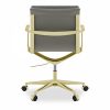 Urma Low Back Office Chair, Grey & Brass