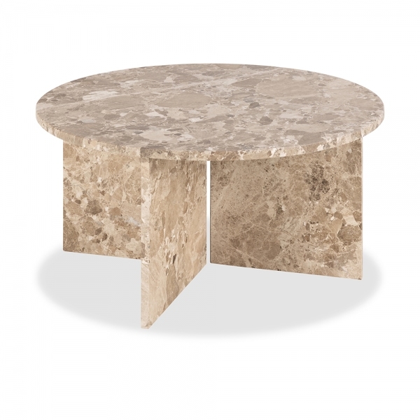 Vega Round Coffee Table, Latte Marble
