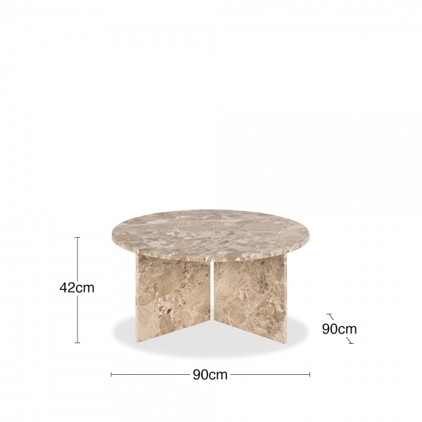 Vega Round Coffee Table, Latte Marble