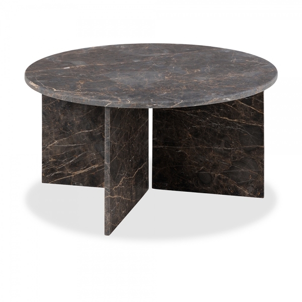 Vega Round Coffee Table, Storm Grey Marble