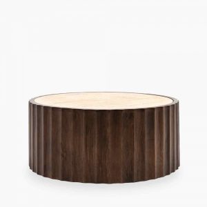 watton-round-coffee-table-dark-mango-wood-travertine-p44663-2867785_image Watton Round Coffee Table, Dark Mango Wood & Travertine