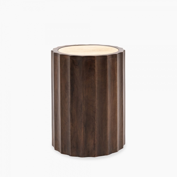 watton-round-side-table-dark-mango-wood-travertine-p44664-2867663_image Watton Round Side Table, Dark Mango Wood & Travertine