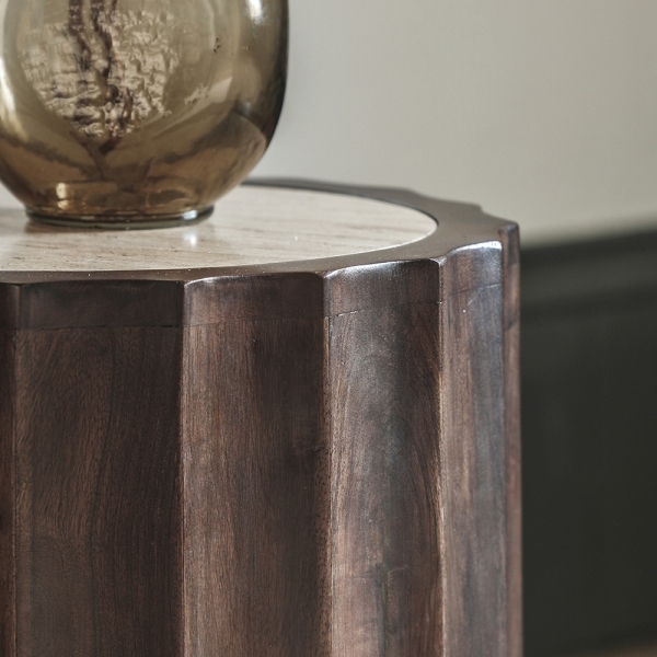 watton-round-side-table-dark-mango-wood-travertine-p44664-2867667_image Watton Round Side Table, Dark Mango Wood & Travertine