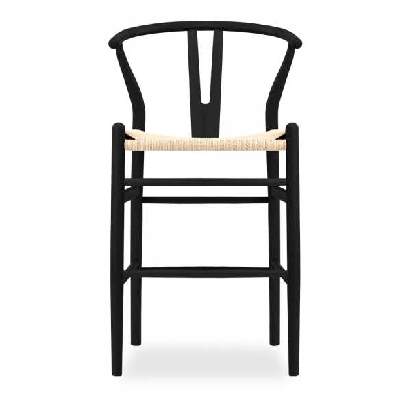 Wish Wooden Kitchen Stool, Natural Weave & Black