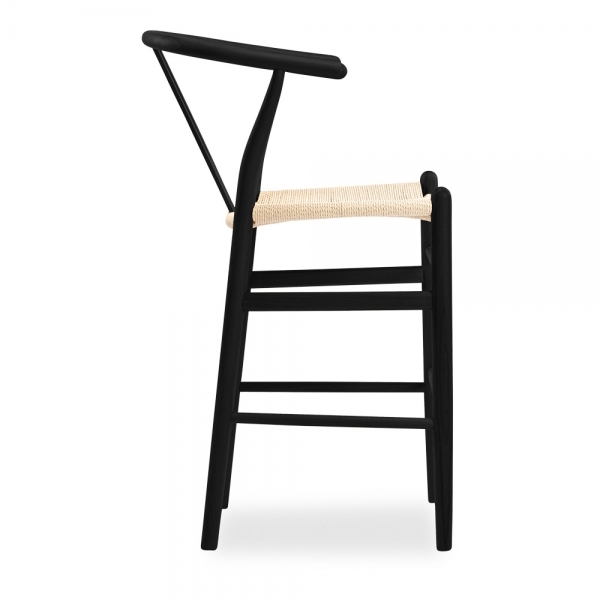 Wish Wooden Kitchen Stool, Natural Weave & Black