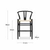 Wish Wooden Kitchen Stool, Natural Weave & Black