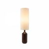 Wynter Floor Lamp, White Linen & Walnut